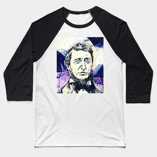 Henry David Thoreau Portrait | Henry David Thoreau Artwork 14 Baseball T-Shirt by JustLit